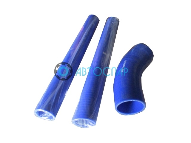 Патрубки радиатора 3-х наименований силикон синий (1 кривой, 2 длин.) МАЗ
